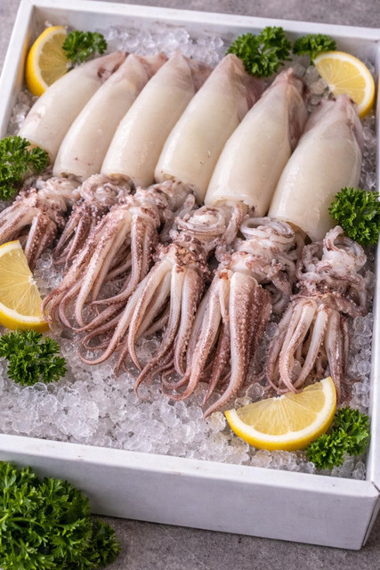 Prepped raw seafood portions ready for sale