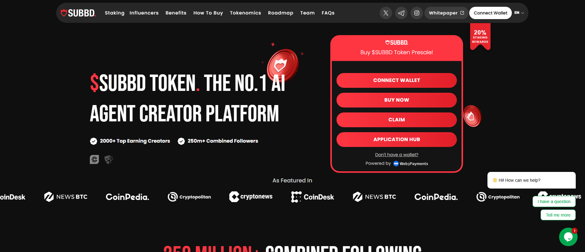 Screenshot of subbdtoken-hubs.pages.dev