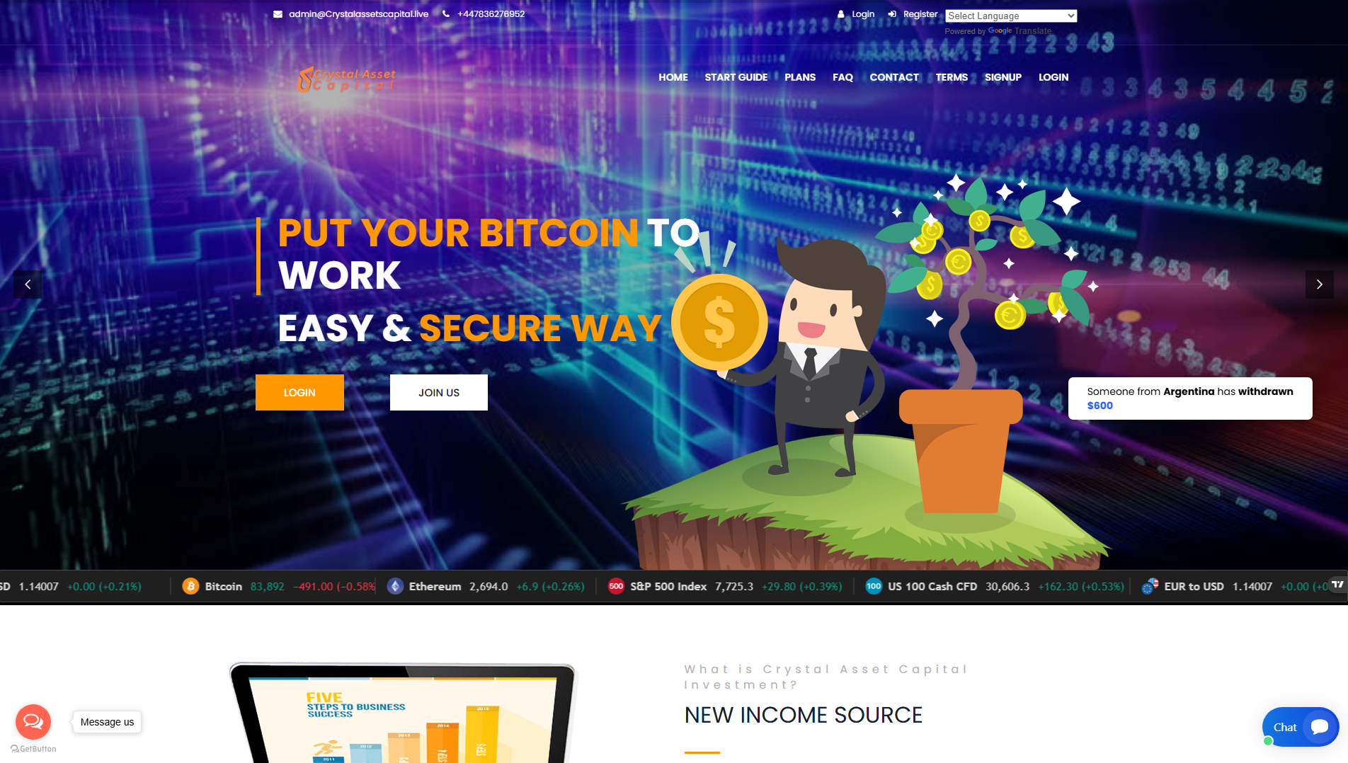 Stored capture of crystalassetscapital.live