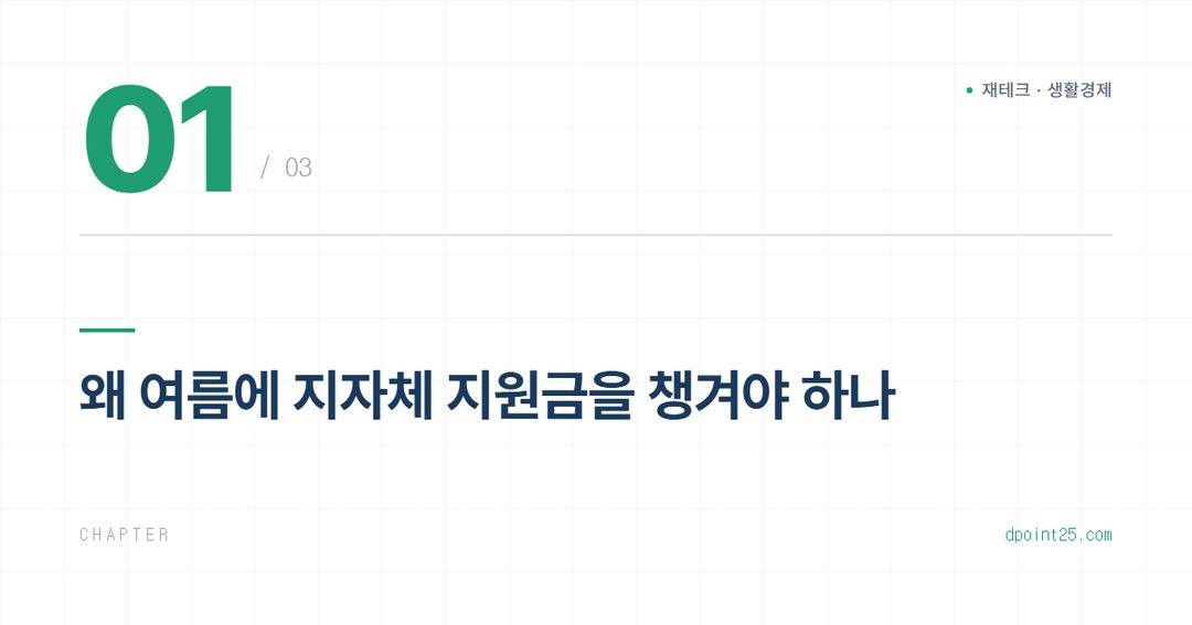 🏠 7~8월 지자체 여름 생활비 지원금 총정리, 놓치면 손해