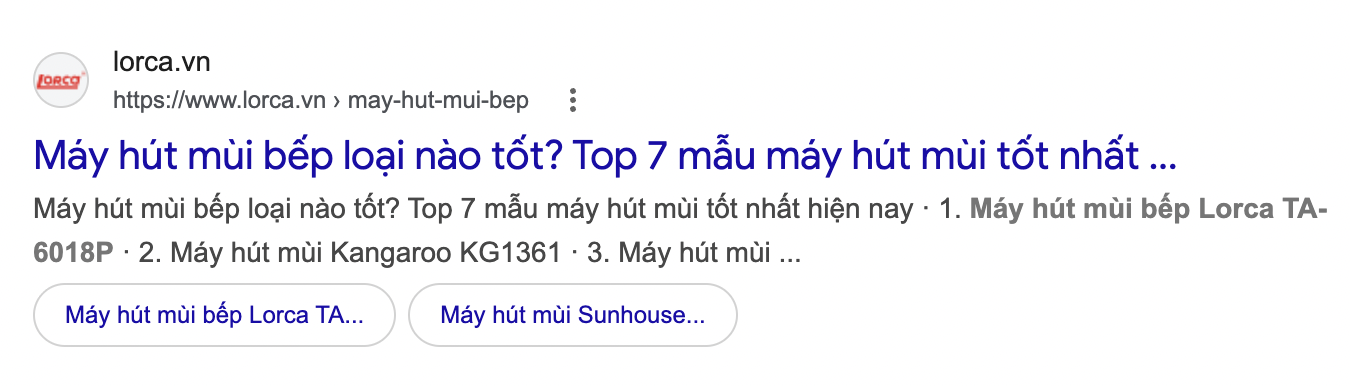 Kết quả Google cần bấm vào