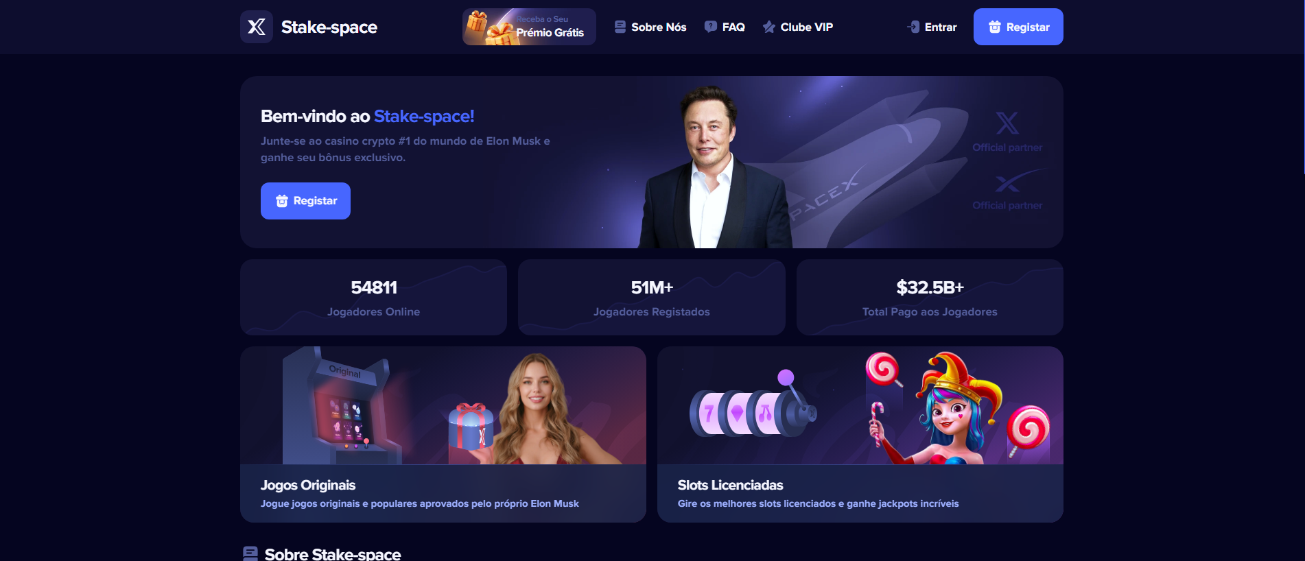 Screenshot of stake-space.com