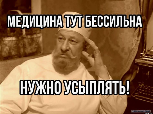 МЕДИЦИНА ТУТ БЕССИЛЬНА НУЖНО УСЫПЛЯТЬ