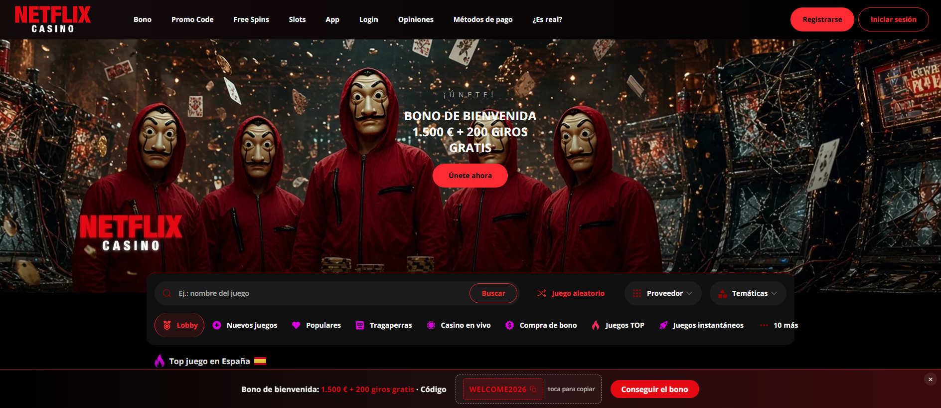 Stored capture of netflix-casino-es.es