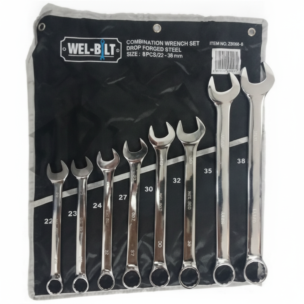 Metric Spanner Ring Set, 8 Pieces, Sizes 22-38mm