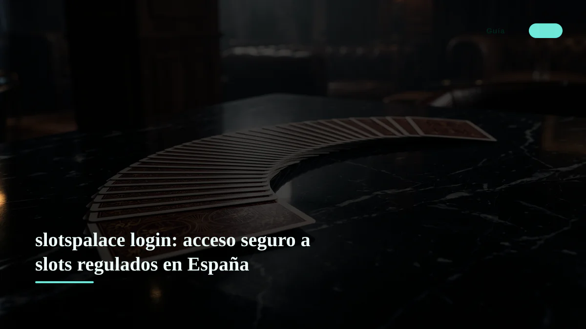 slotspalace login: acceso seguro a slots regulados en España