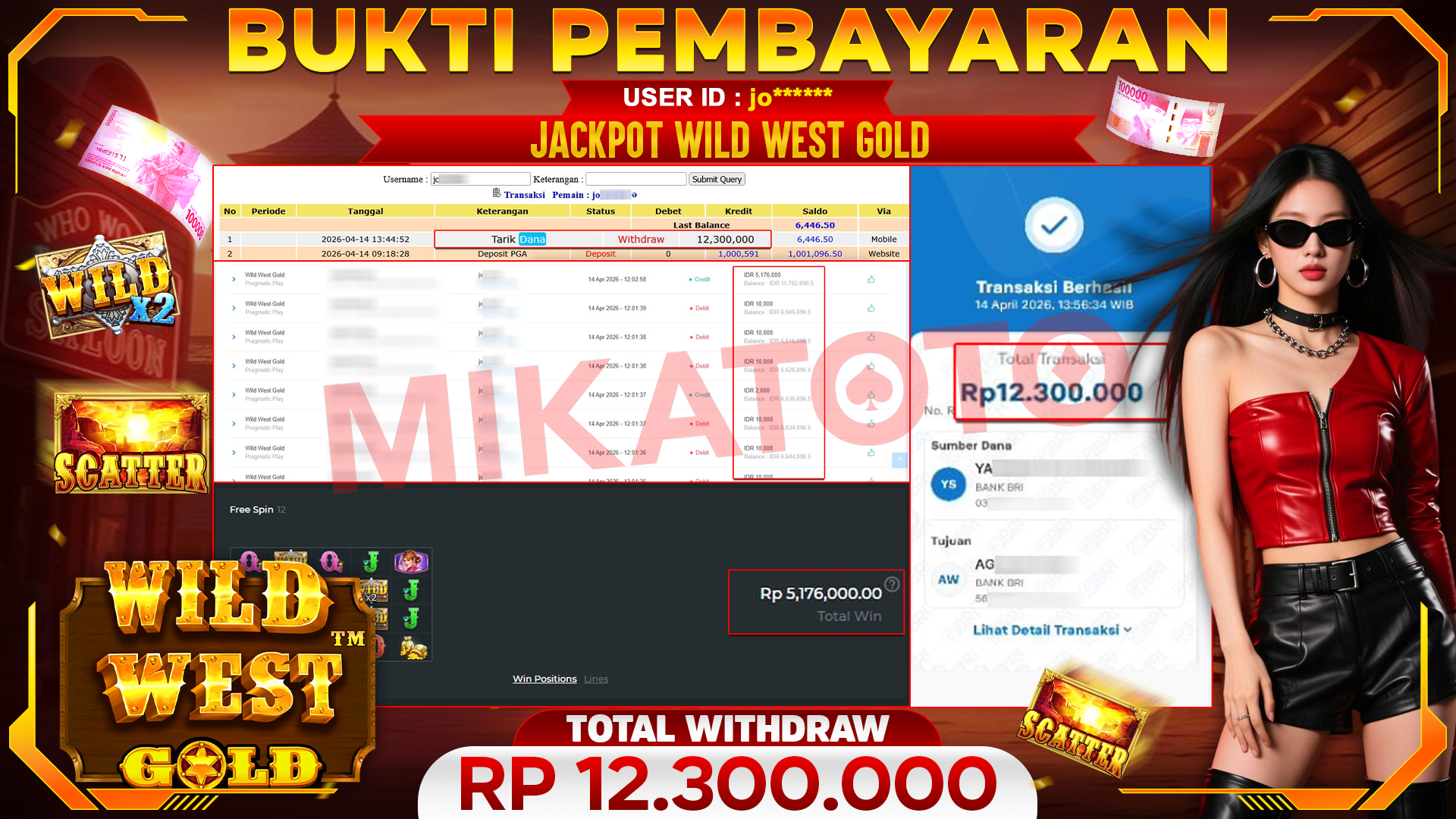 🏆 SELAMAT KEPADA PEMENANG JACKPOT DI Wild West Gold  - Pragmatic Play 12,300,000🏆