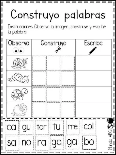 Construyo y escribo palabras
