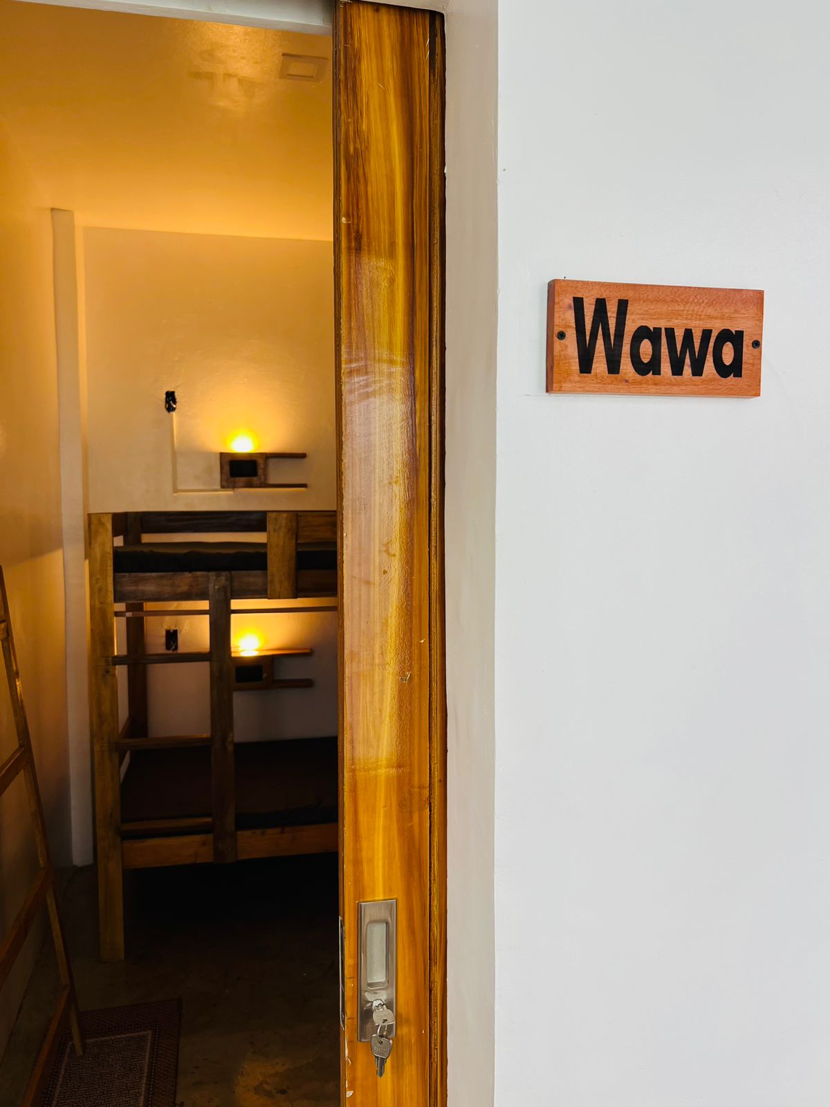 Dormitory beds at Pugad Hostel
