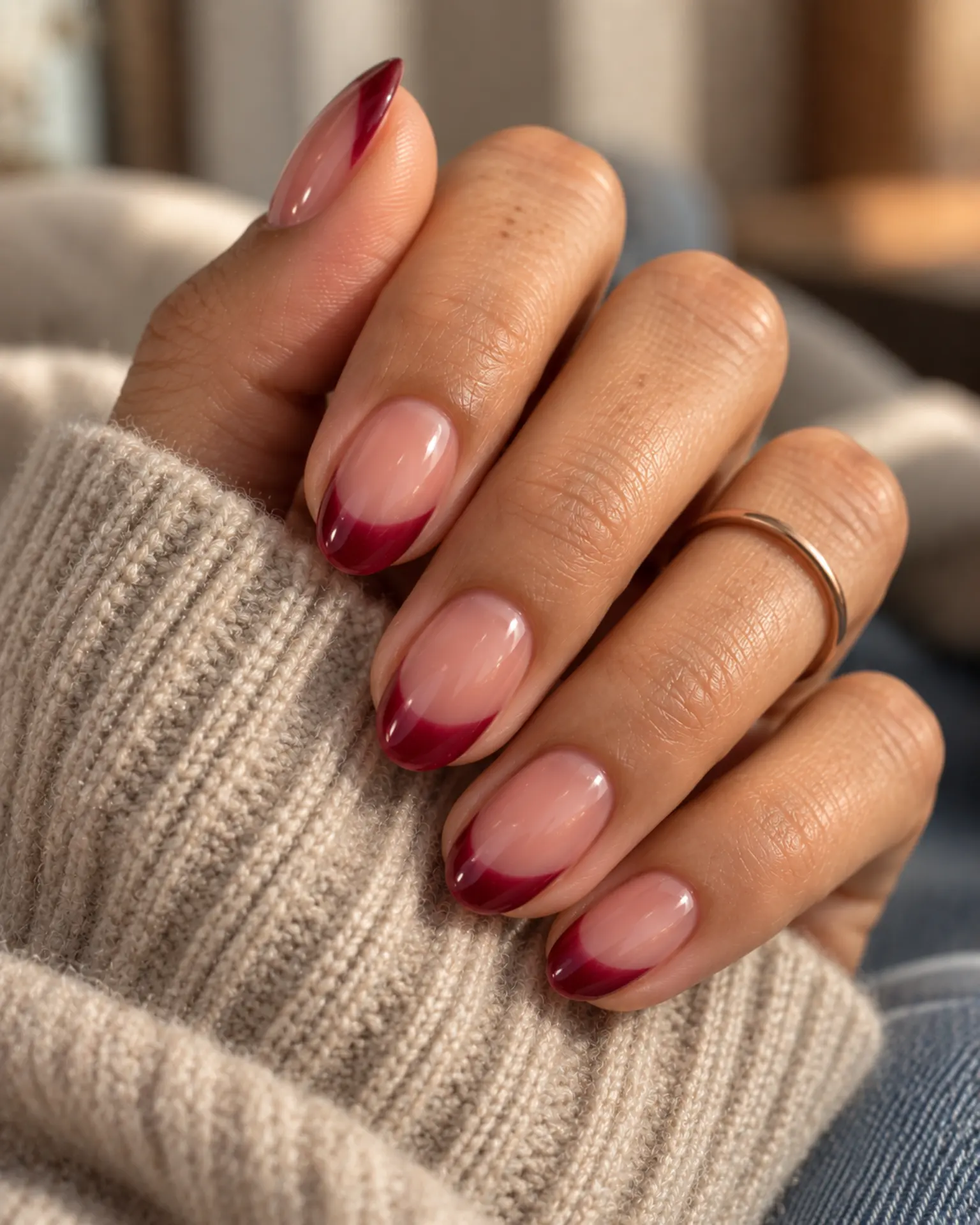 Cherry Photo-Ready Nude manicure inspiration for date night nail ideas
