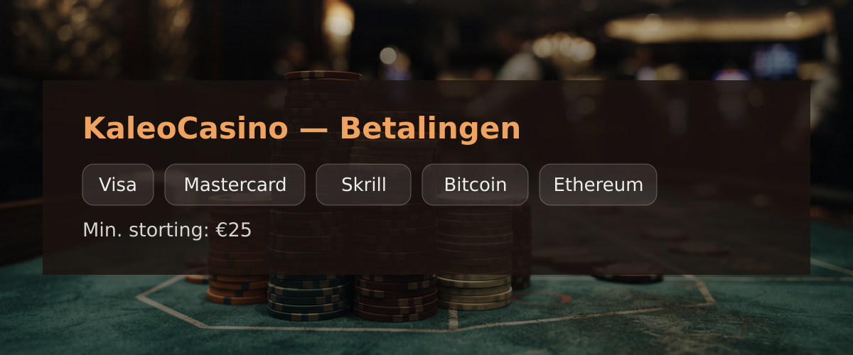 KaleoCasino — Betalingen: Visa, Mastercard, Skrill, Bitcoin, Ethereum KaleoCasino — Betalingen: Visa, Mastercard, Skrill, Bitcoin, Ethereum