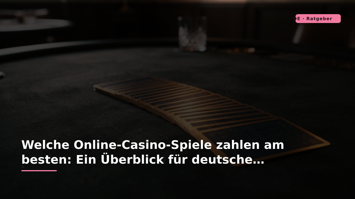Welche Online-Casino-Spiele zahlen am besten: Ein &Uuml;berblick f&uuml;r deutsche Spieler