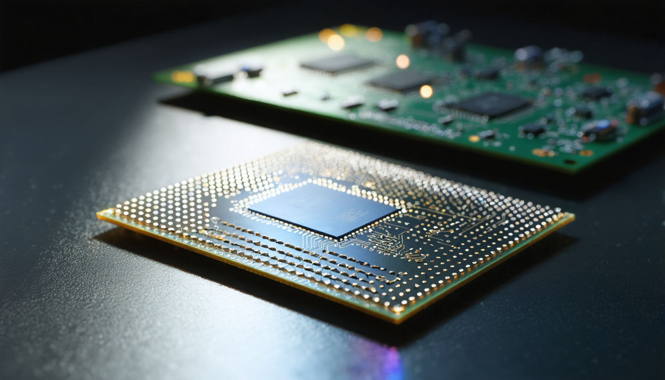 A silicon wafer catching the light like a mirror that forgot to include the edges.