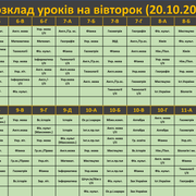 Вівторок (20 10 2026)