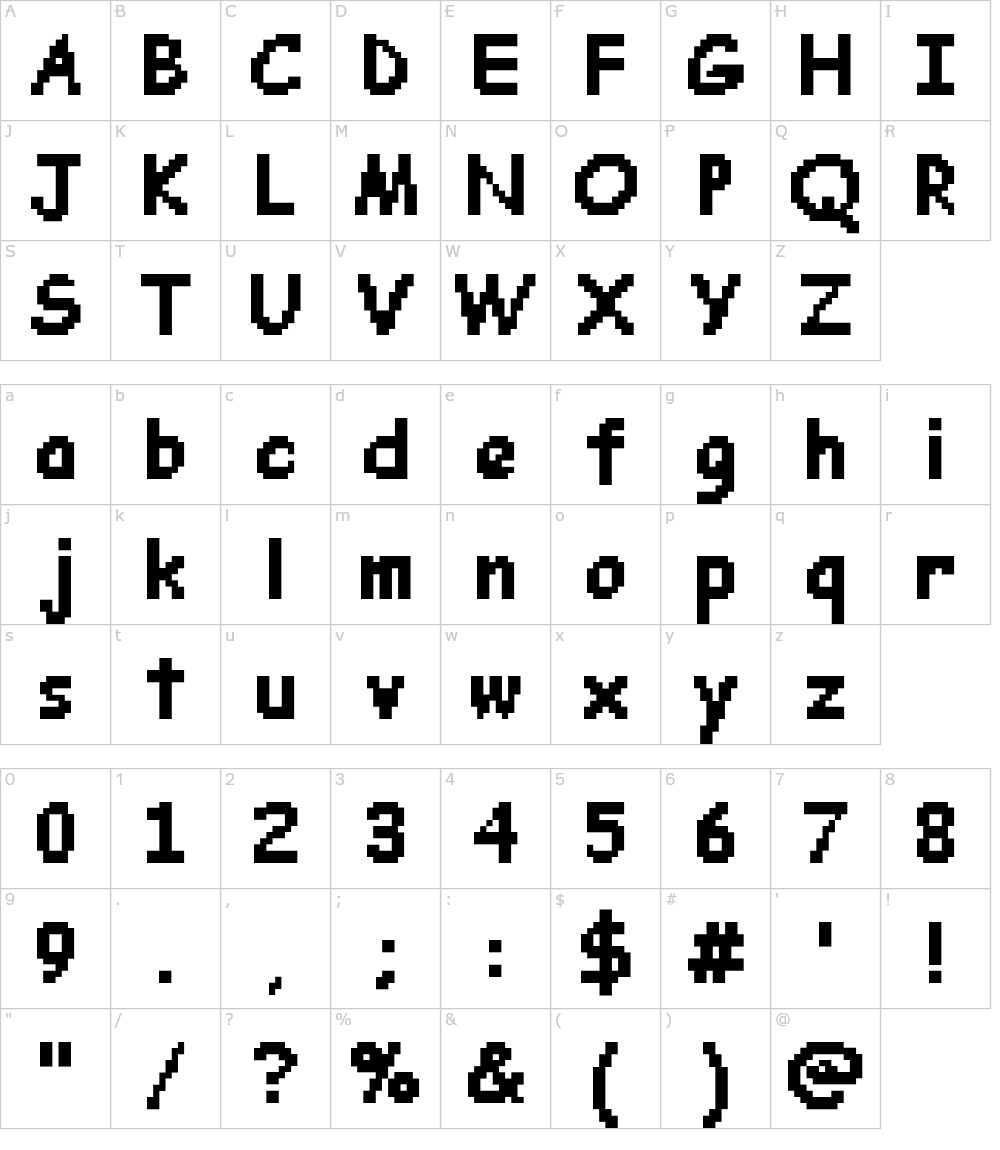 Pixel comic sans font character map hosted at imgbb imgbb