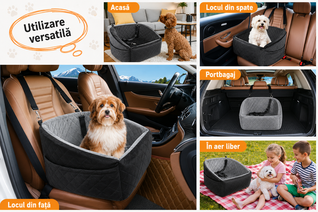 Scaun auto pentru caini cu lesa de siguranta NextWave - imagine 3