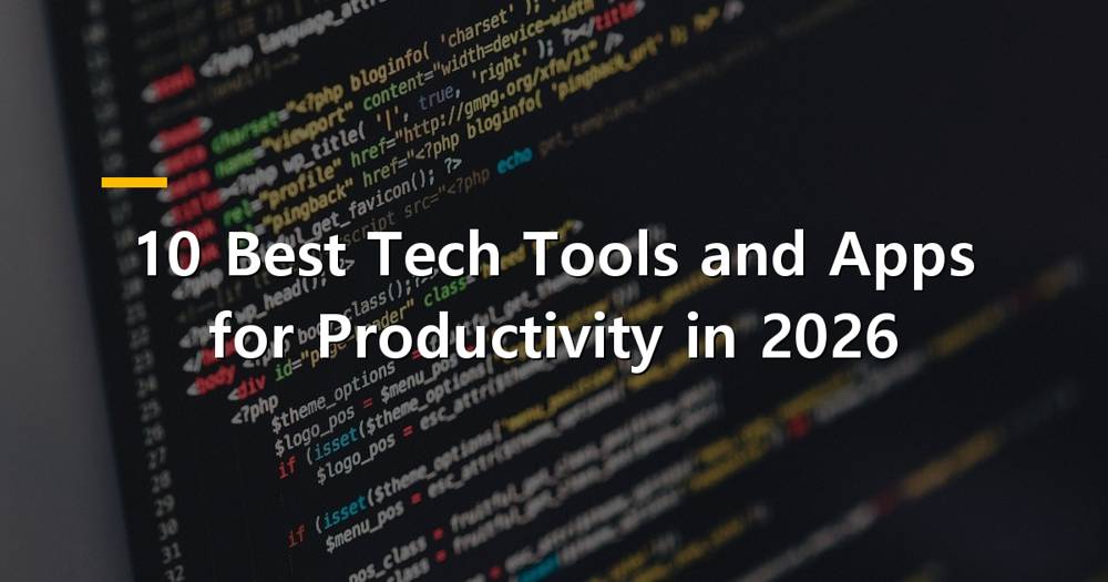 A person efficiently managing tasks on a laptop with various tech tools and apps open.