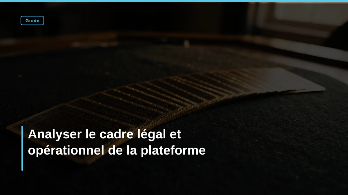 Analyser le cadre légal et opérationnel de la plateforme