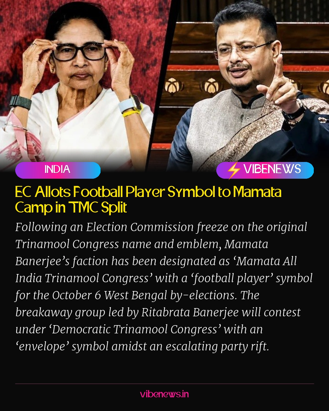 EC Allots Football Player Symbol to Mamata Camp in TMC Split