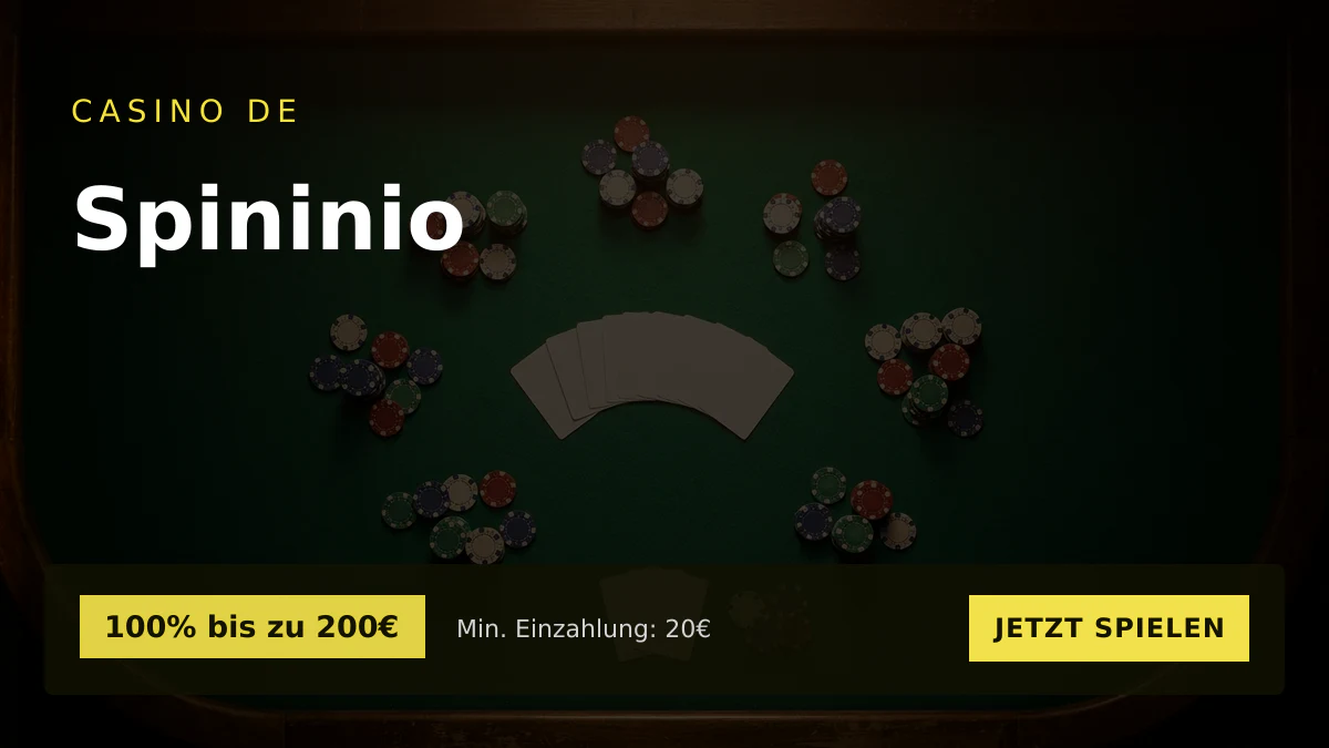 Spininio Casino — Willkommensbonus 100% bis zu 200€