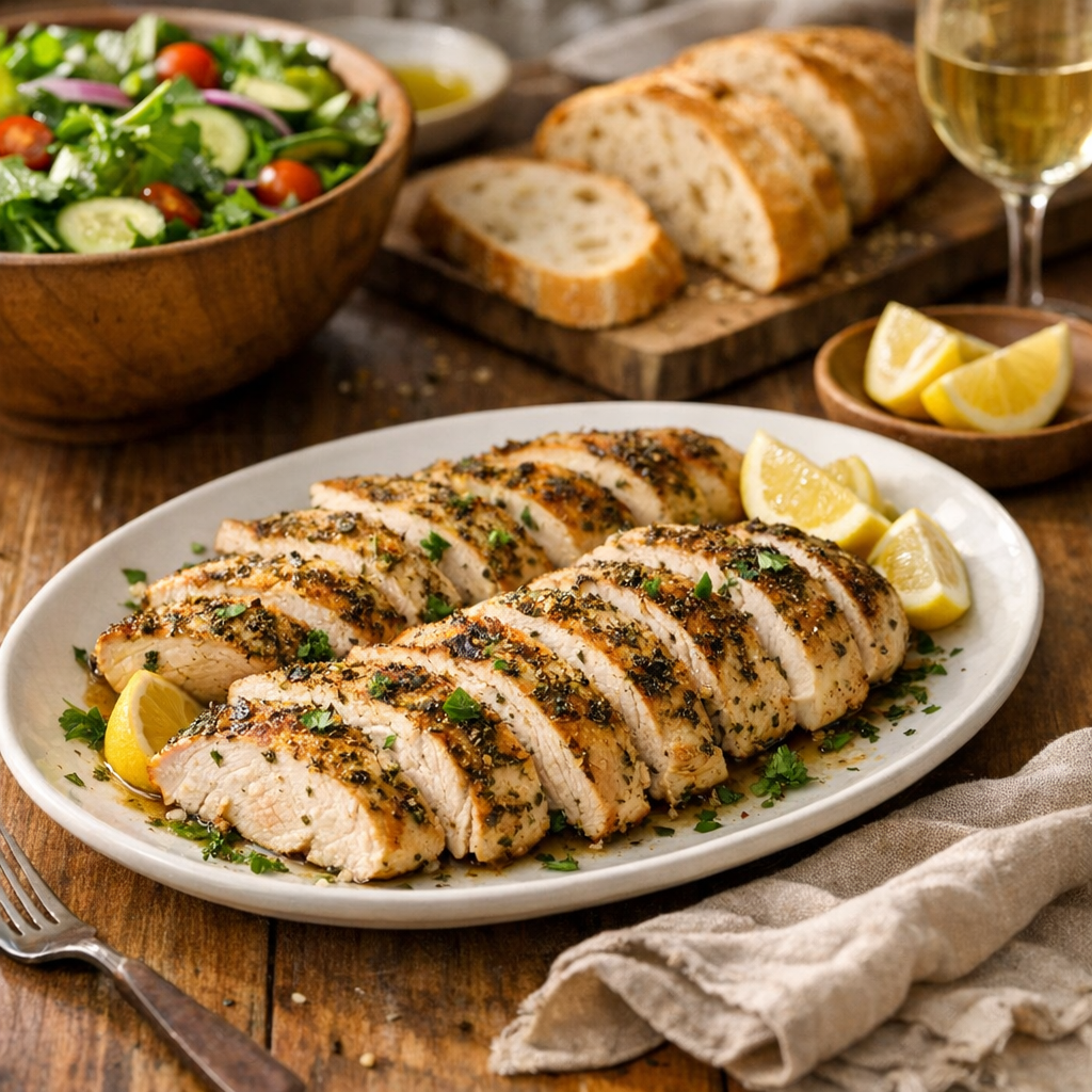 Easy Baked Chicken Breast with Herbs (Juicy Every Time) finished dish