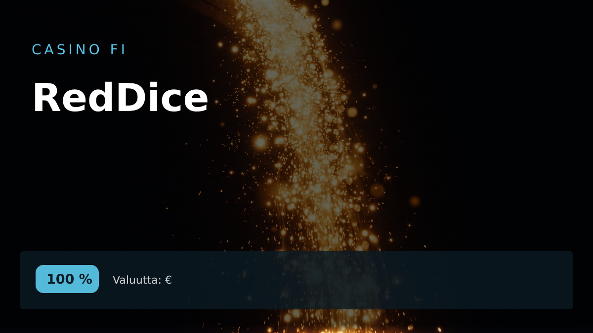 RedDice kasino — tervetuliaisbonus 100 %, maksutavat: Visa, Mastercard, Skrill, Neteller, Paysafecard