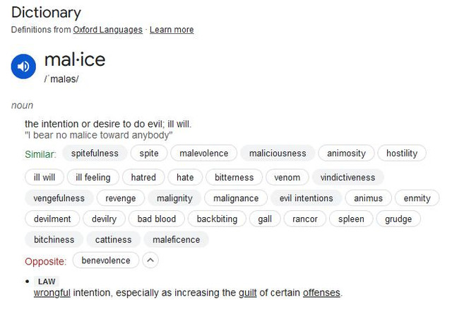 malice