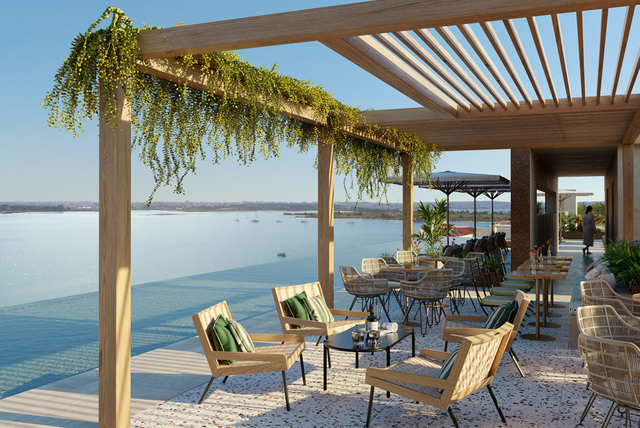 Elegant rooftop terrace with panoramic sea views and modern outdoor seating, symbolising ORIA Real Estate Advisors’ luxury developments recognised at the LeadingRE Global Symposium for global excellence.