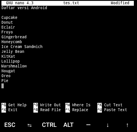 Tutorial Termux - Cara Mengedit Teks menggunakan Nano