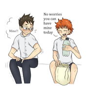 hinata being a bro to acchan