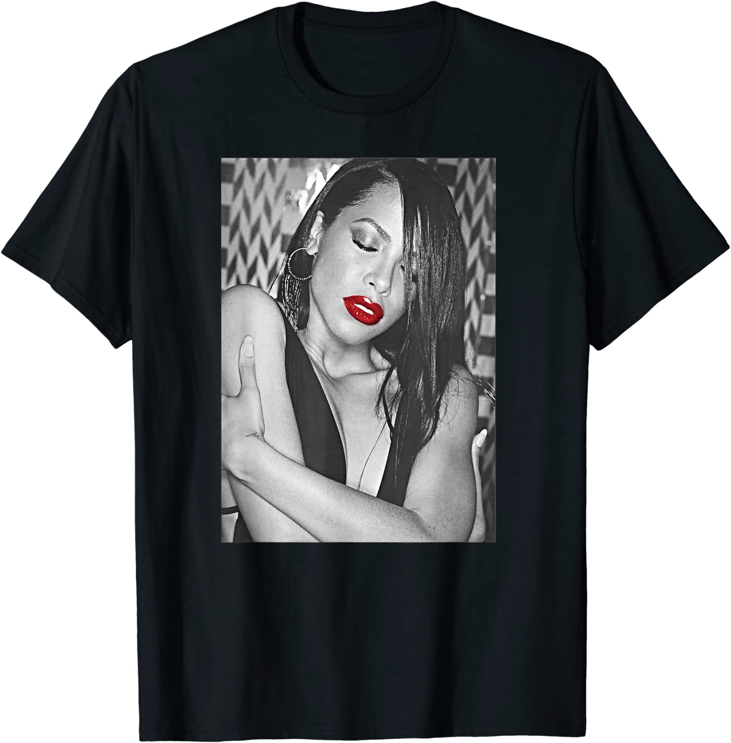 Aaliyah Red Lipstick Woman R&B Hip Hop Music Unisex T-Shirt
