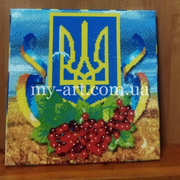 Алмазна вишивка 30 х 30 см на підрамнику Герб України (арт. TN1155)