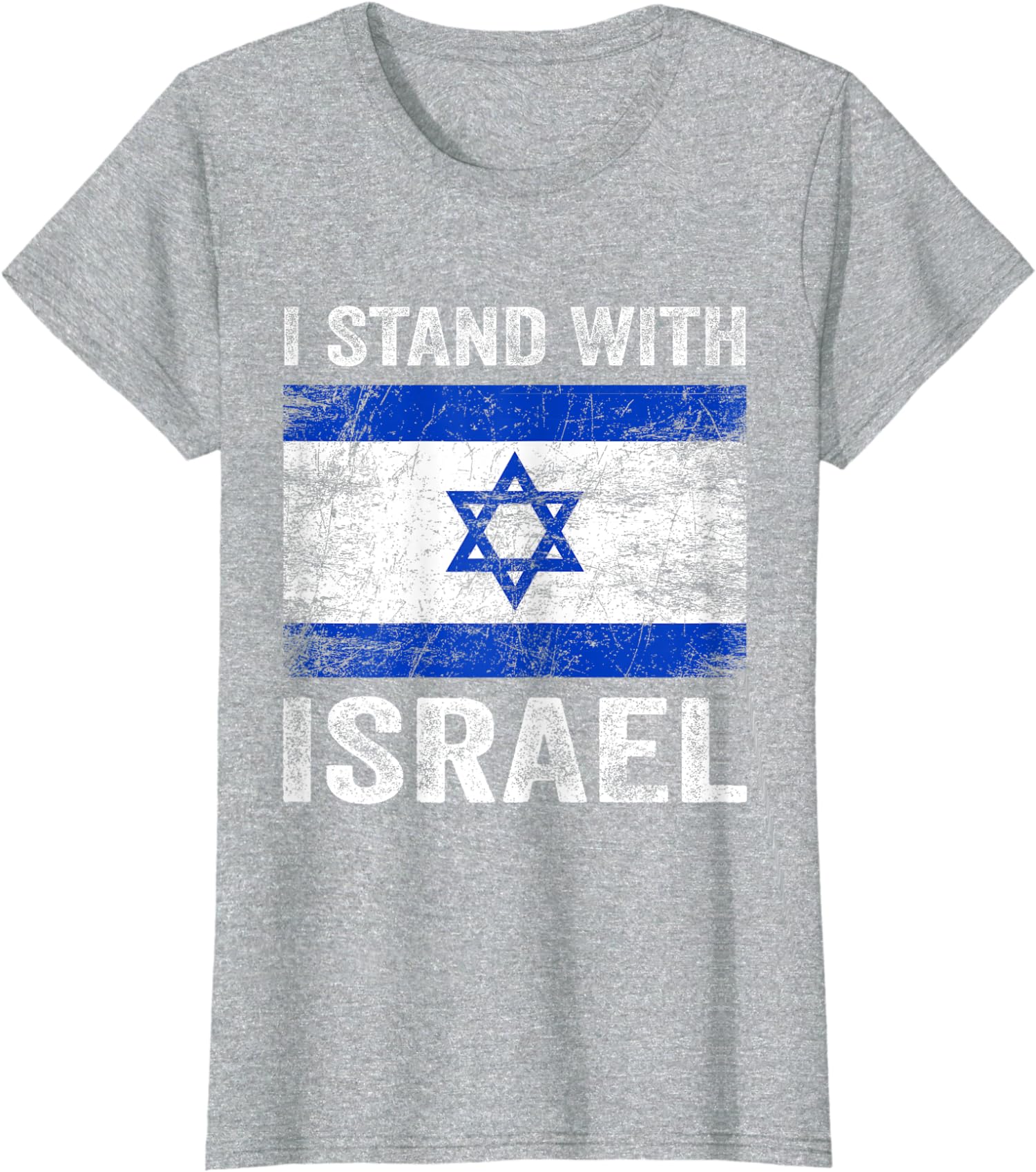 Support Israel I Stand With Israel Israeli Flag Ladies’ Crewneck T-Shirt