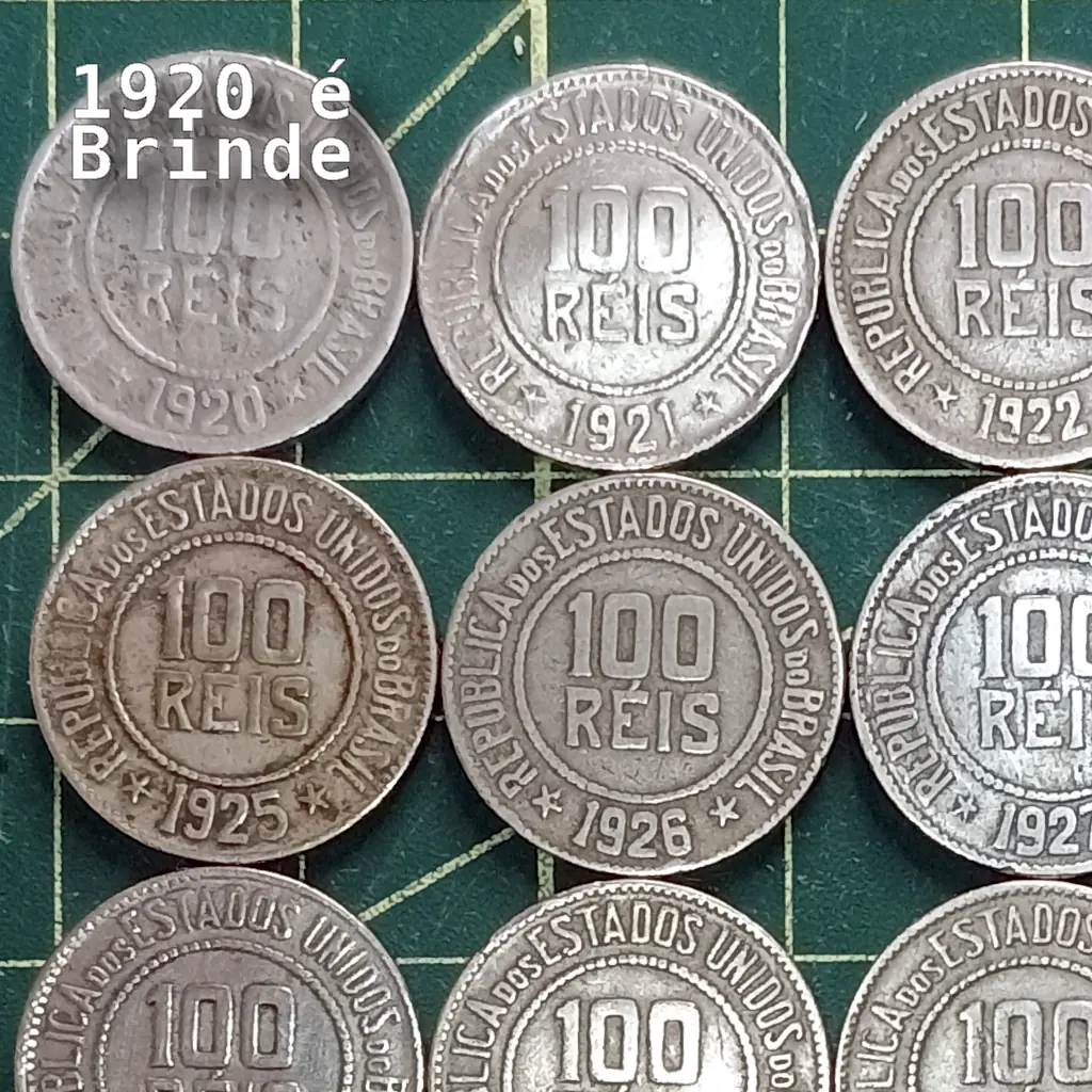 Lote: 14 Moedas 100 Réis Sem Repetir Data MBC +1 de Brinde - Foto 3