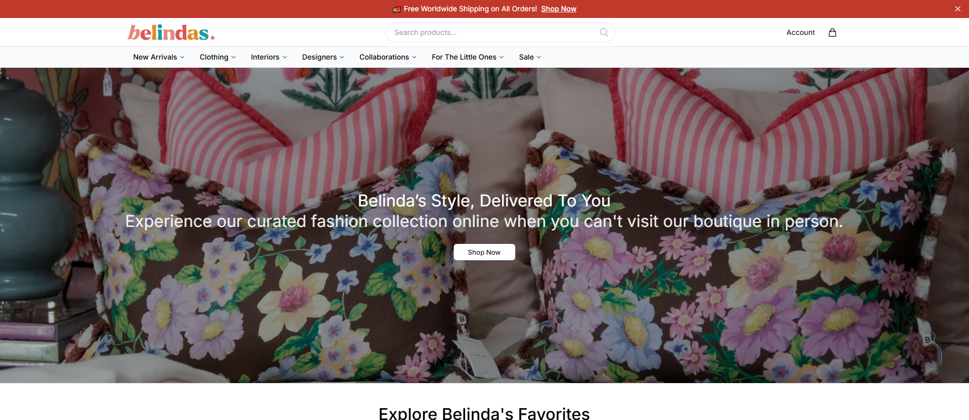 Stored capture of belindasstorehq.shop