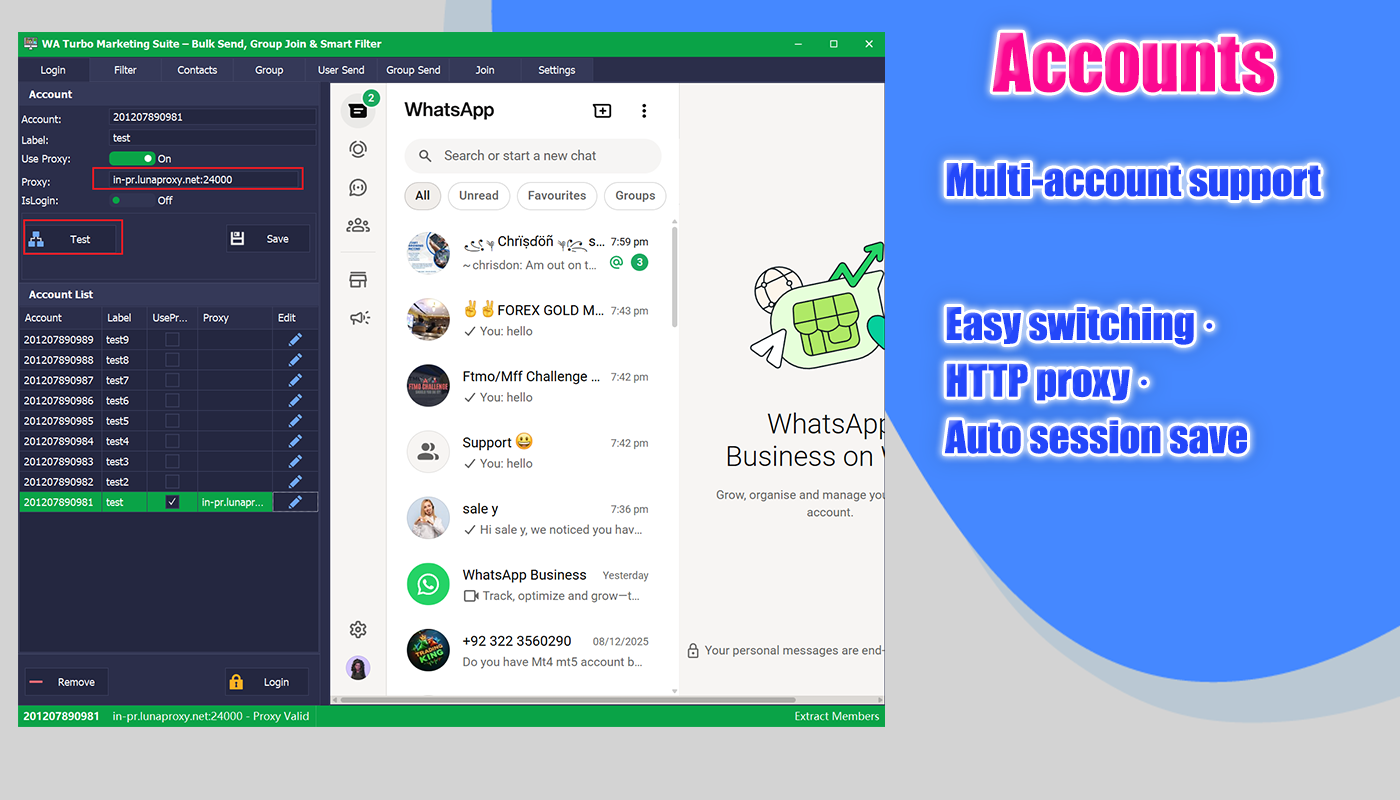 WhatsApp marketing software dashboard bulk sender automation