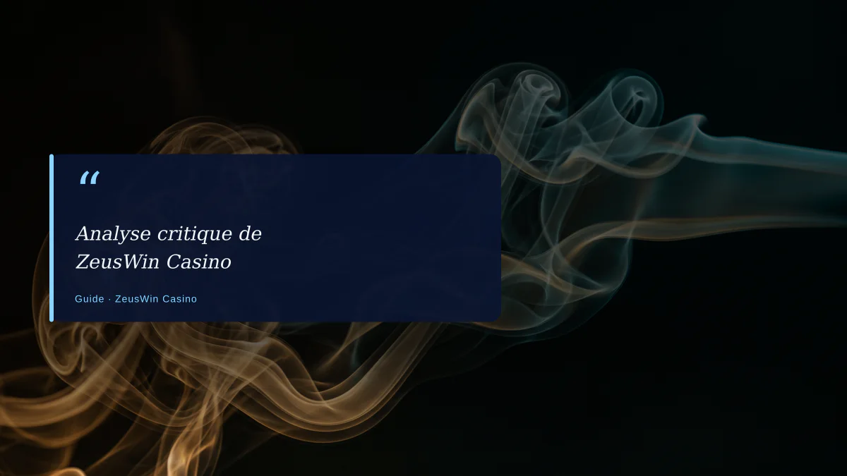 Analyse critique de ZeusWin Casino