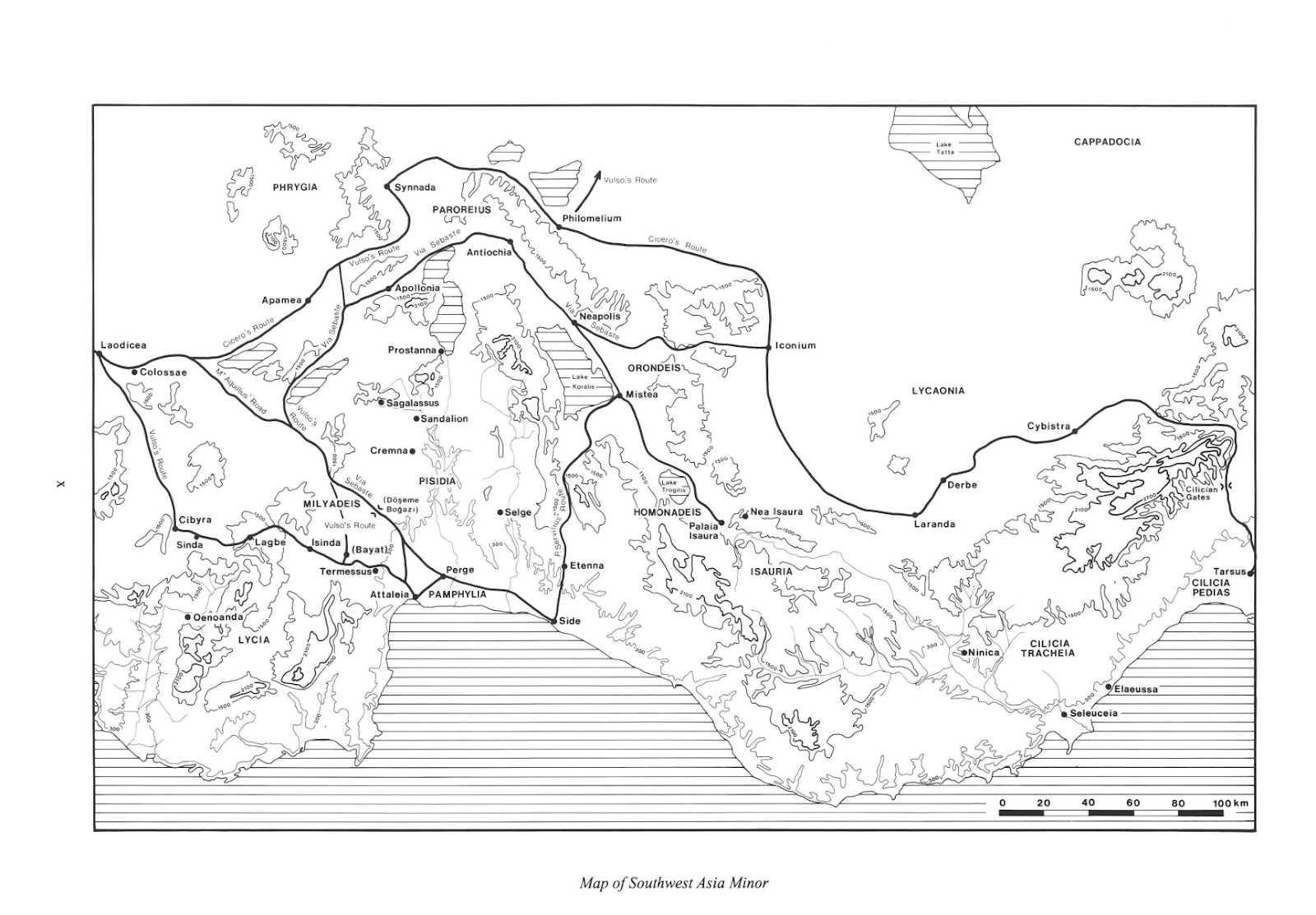 Map of Southwest Asia Minor