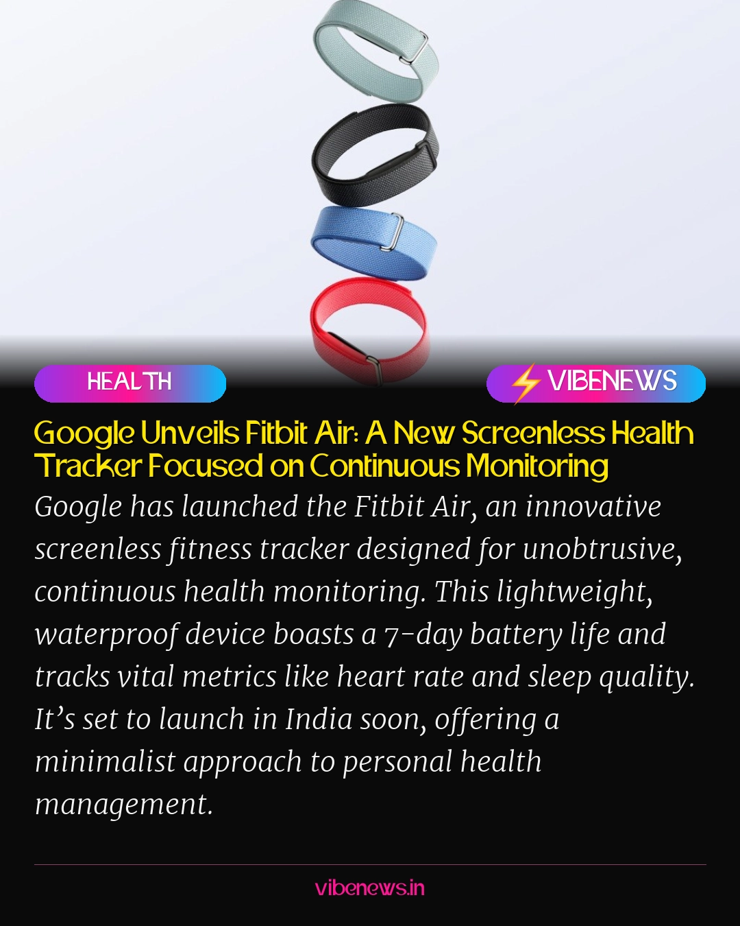 Google Unveils Fitbit Air: A New Screenless Health Tracker Focused on Continuous Monitoring