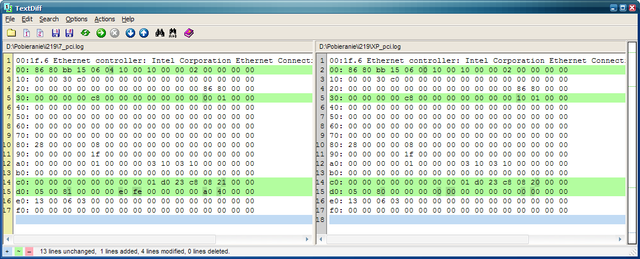 PCI space diff