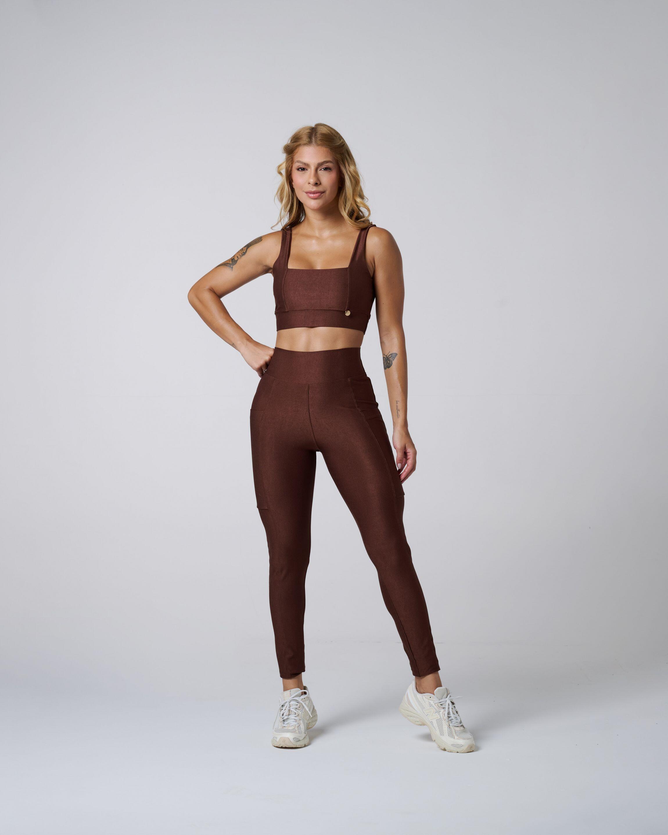 Conjunto Calça Melaine Caneladinho | Poliamida Canelada Premium