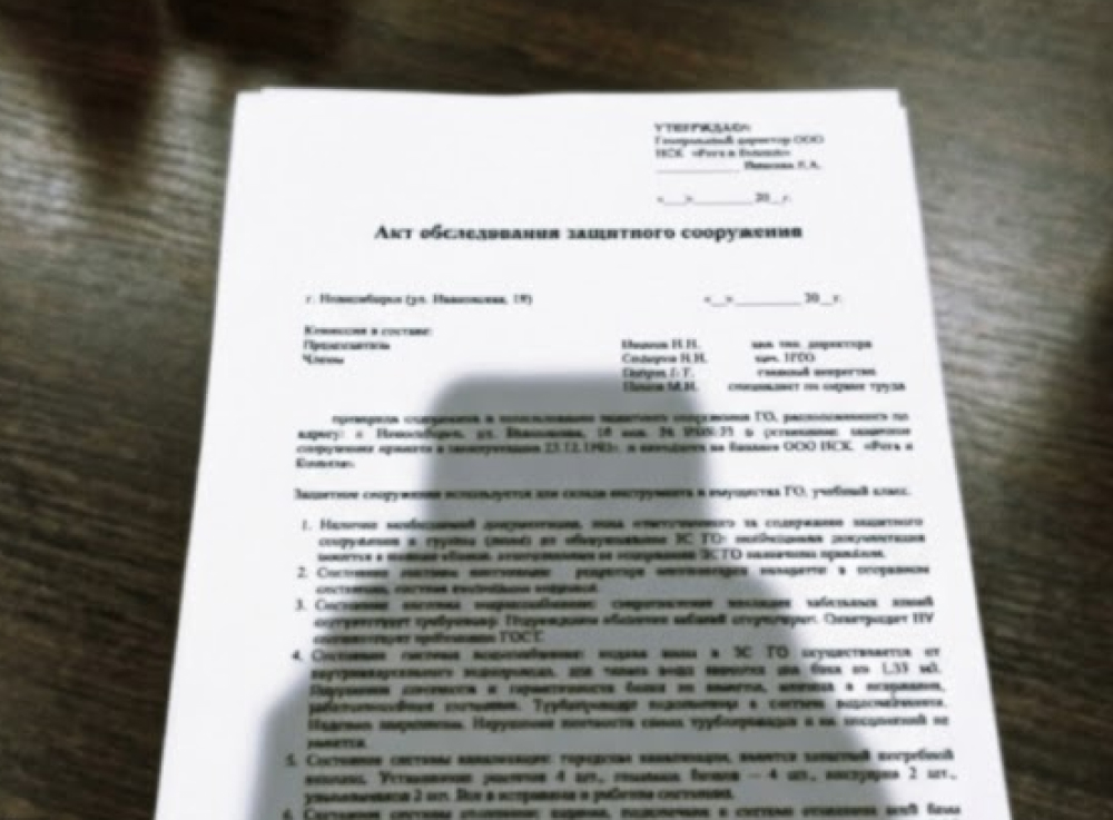 Техническое заключение по ЗС ГО