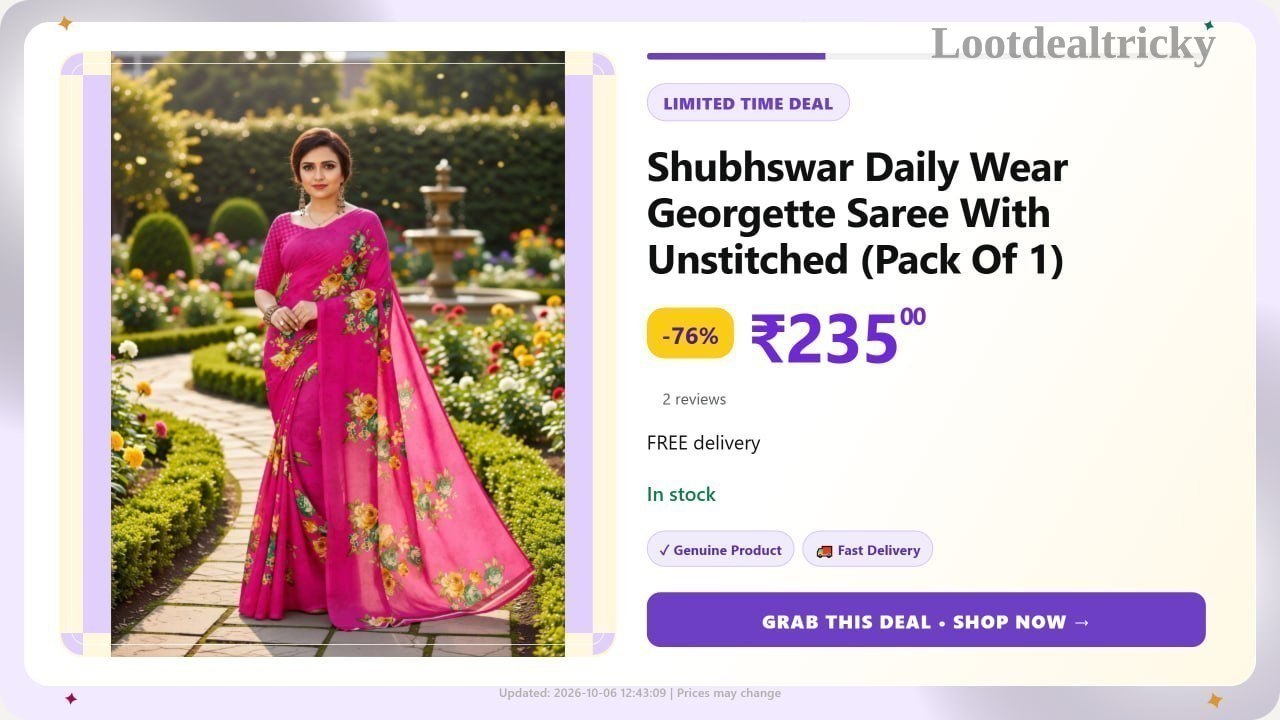 daily Wear Georgette – Just ₹235 | Top Unbeatable Deal daily Wear Georgette – Just ₹235 | Top Unbeatable Deal