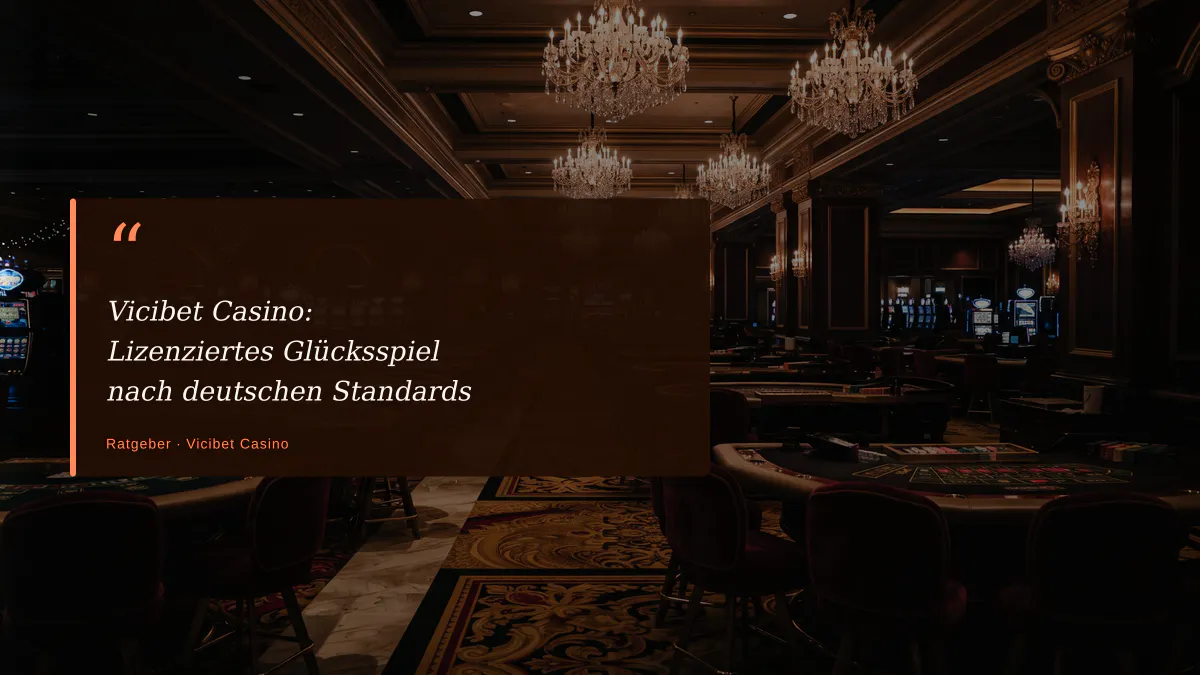 Vicibet Casino: Lizenziertes Glücksspiel nach deutschen Standards