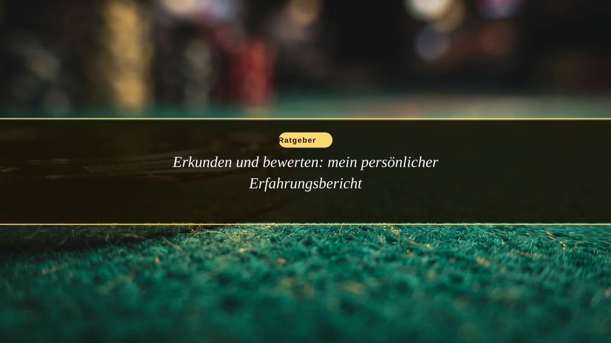 Erkunden und bewerten: mein persönlicher Erfahrungsbericht