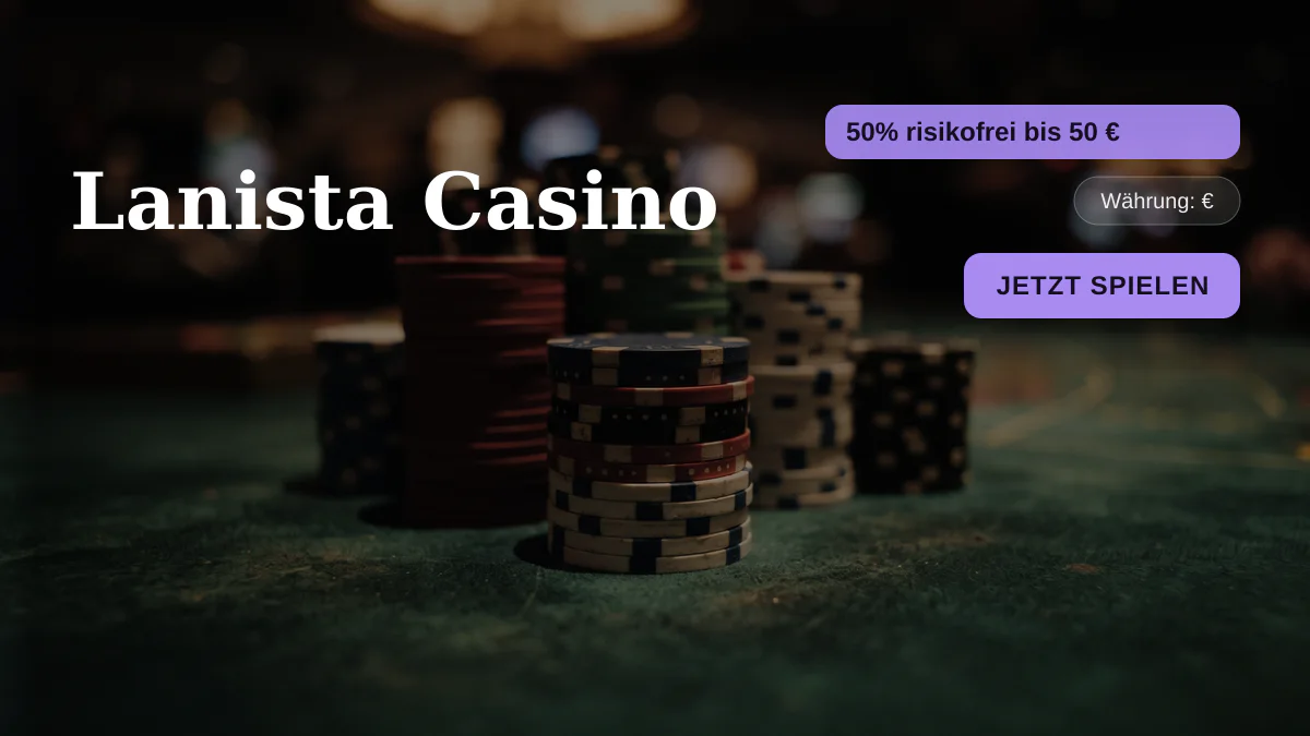 Lanista Casino � Willkommensbonus 50% risikofrei bis 50 � + 250 FS, Zahlungen: Visa, Mastercard, Paysafecard, Sofort, Interac