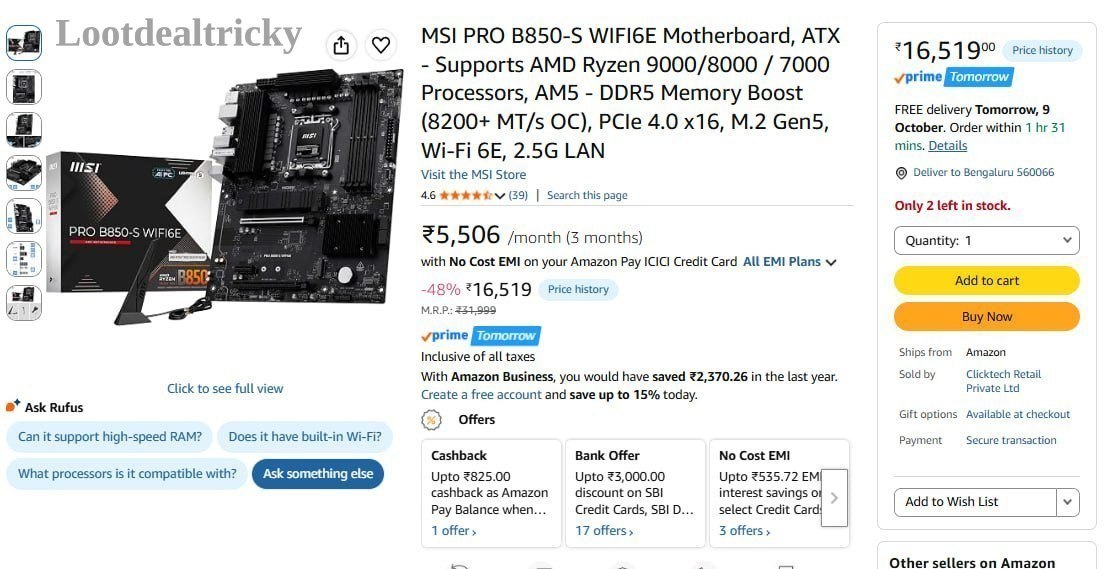 Msi Pro B850 – Just ₹14868 | Best Price Drop Today Msi Pro B850 – Just ₹14868 | Best Price Drop Today
