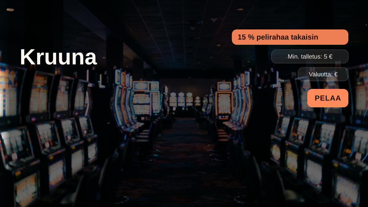 Kruuna kasino — tervetuliaisbonus 15 % pelirahaa takaisin + 500 FS, maksutavat: Visa, Mastercard, Skrill, Neteller, Paysafecard Kruuna kasino — tervetuliaisbonus 15 % pelirahaa takaisin + 500 FS, maksutavat: Visa, Mastercard, Skrill, Neteller, Paysafecard