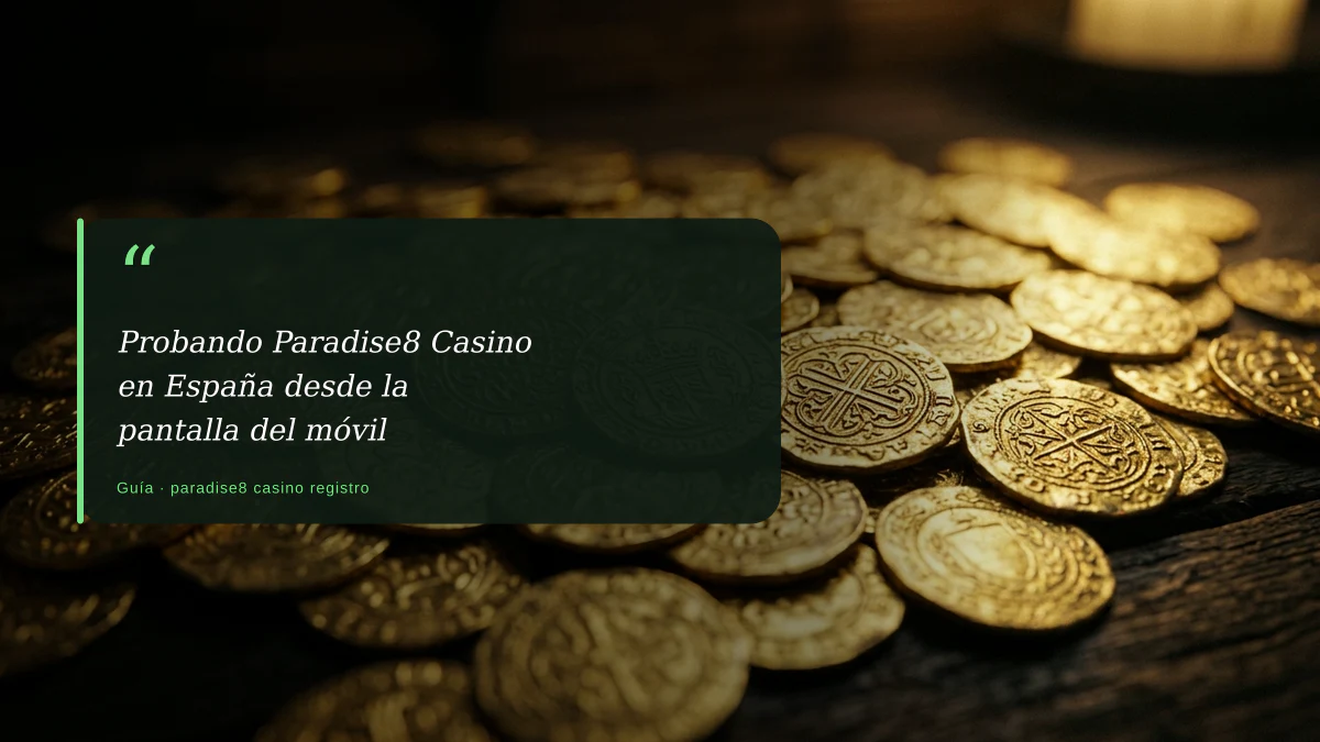 Probando Paradise8 Casino en España desde la pantalla del móvil