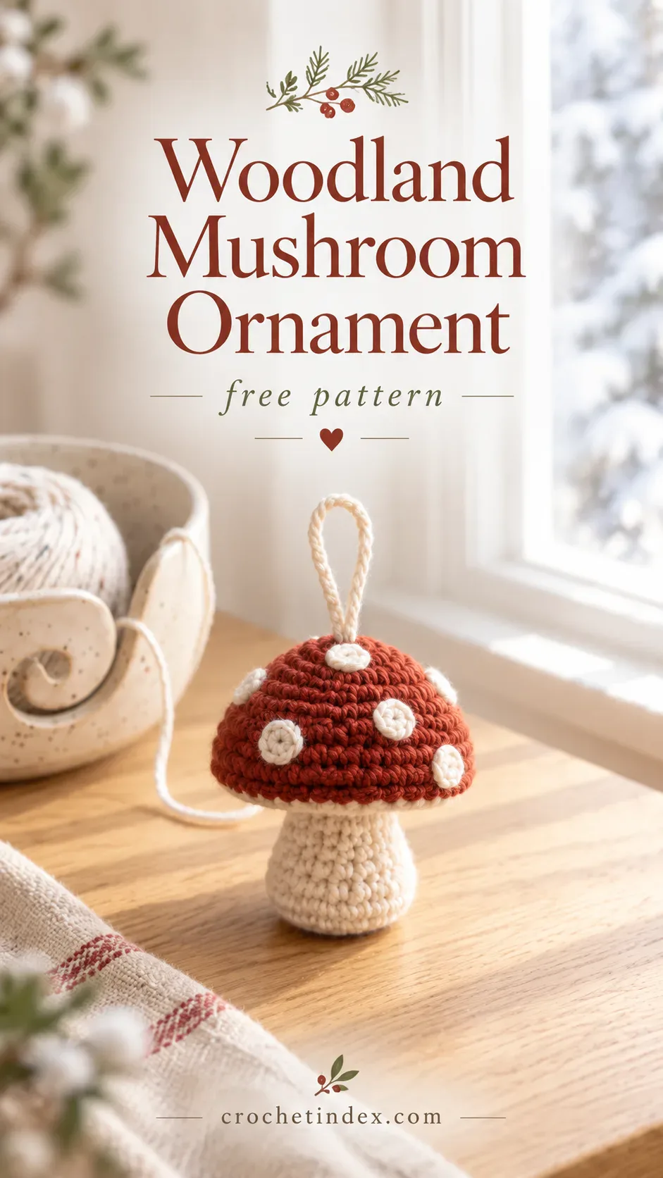 Woodland Mushroom Christmas Ornament Pinterest pin